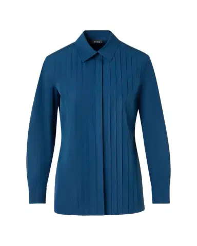 Akris Pleated Front Cotton Poplin Button-Down Shirt | Thumbnail 1 Akris Pleated Front Cotton Poplin Button-Down Shirt | Thumbnail 1