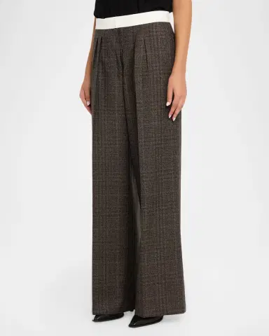OFFICINE GÉNÉRALE Elia Plaid Italian Wool Trousers | Thumbnail 3