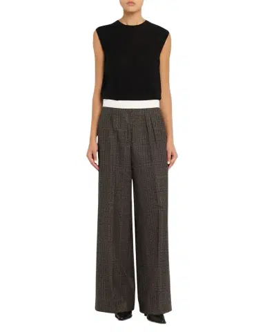 OFFICINE GÉNÉRALE Elia Plaid Italian Wool Trousers | Thumbnail 1