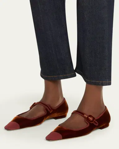 Alexandre Birman Jada Velvet Mary Jane Ballerina Flats | Thumbnail 2