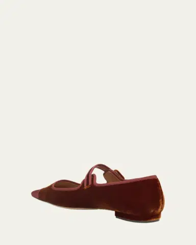 Alexandre Birman Jada Velvet Mary Jane Ballerina Flats | Thumbnail 4