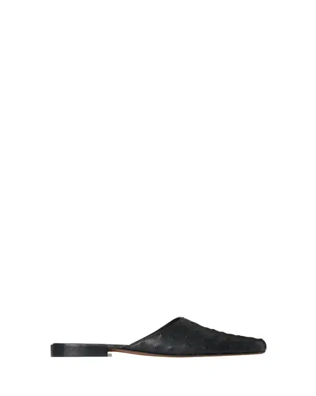 THE ROW Penelope Ostrich Leather Mules