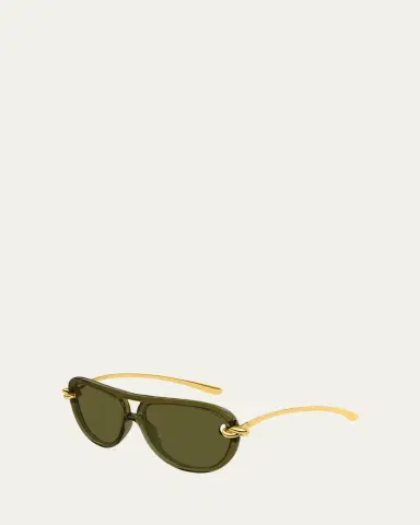 Bottega Veneta Knot 55mm Acetate & Metal Aviator Sunglasses | Thumbnail 2