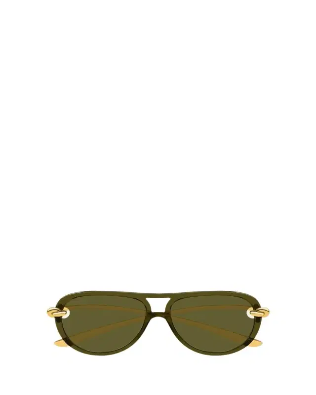 Bottega Veneta Knot 55mm Acetate & Metal Aviator Sunglasses