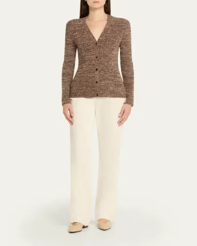 Loro Piana Banff V-Neck Cashmere Rib Cardigan | Thumbnail 2