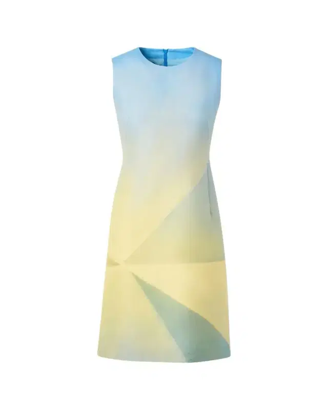 Sunbeam Print Silk Sleeveless Dress