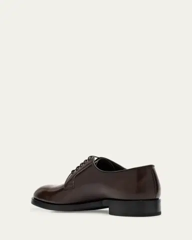 Prada Men's Brushed Leather Derby Shoes | Thumbnail 2