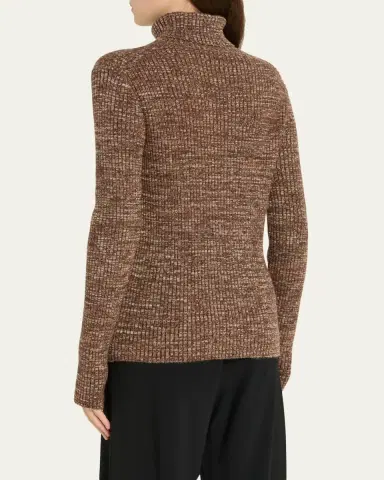 Loro Piana Banff Cashmere Ribbed Turtleneck Sweater | Thumbnail 3