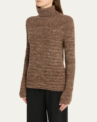 Loro Piana Banff Cashmere Ribbed Turtleneck Sweater | Thumbnail 4