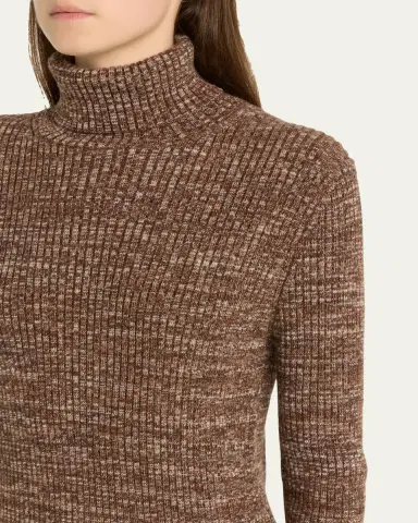 Loro Piana Banff Cashmere Ribbed Turtleneck Sweater | Thumbnail 5