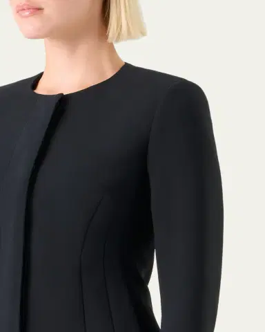 Akris Harrison Wool Single-Breasted Collarless Jacket | Thumbnail 5 Akris Harrison Wool Single-Breasted Collarless Jacket | Thumbnail 5