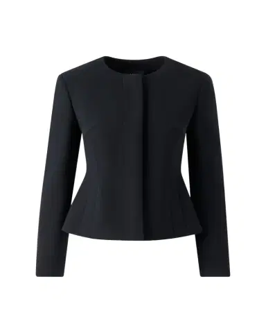 Akris Harrison Wool Single-Breasted Collarless Jacket | Thumbnail 1 Akris Harrison Wool Single-Breasted Collarless Jacket | Thumbnail 1