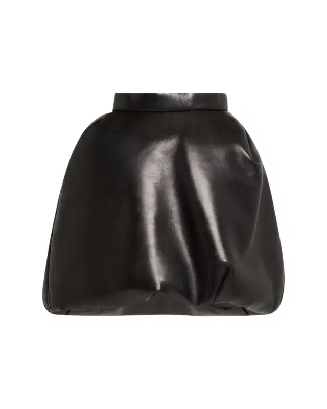 Padded Leather Bubble Skirt