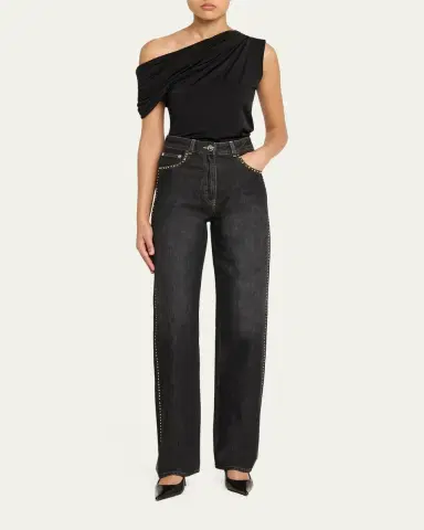 Versace Jeans Couture Embellished Straight-Leg Jeans | Thumbnail 2