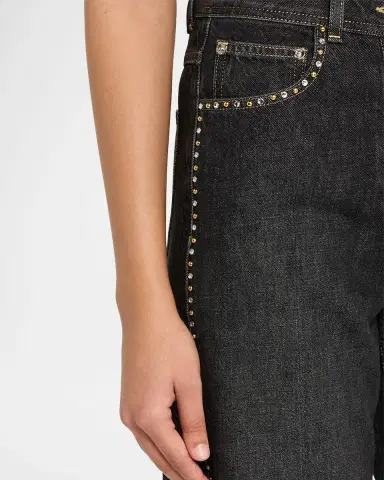 Versace Jeans Couture Embellished Straight-Leg Jeans | Thumbnail 11