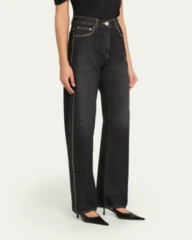 Versace Jeans Couture Embellished Straight-Leg Jeans | Thumbnail 4