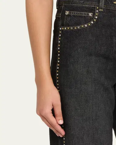 Versace Jeans Couture Embellished Straight-Leg Jeans | Thumbnail 5