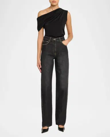 Versace Jeans Couture Embellished Straight-Leg Jeans | Thumbnail 8