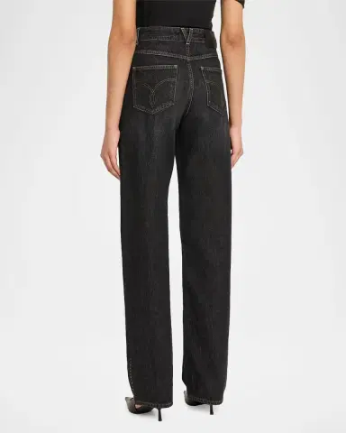 Versace Jeans Couture Embellished Straight-Leg Jeans | Thumbnail 9