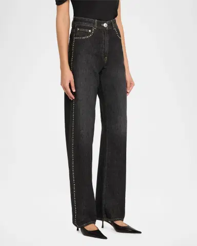Versace Jeans Couture Embellished Straight-Leg Jeans | Thumbnail 10