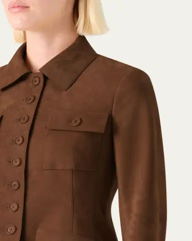 Akris Delia Suede Single-Breasted Utility Jacket | Thumbnail 5 Akris Delia Suede Single-Breasted Utility Jacket | Thumbnail 5