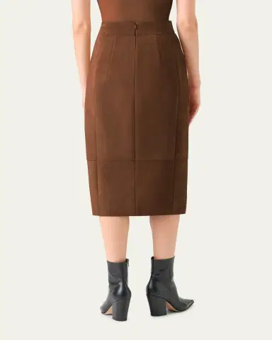Akris Suede Midi Pencil Skirt | Thumbnail 3
