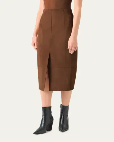Akris Suede Midi Pencil Skirt | Thumbnail 4