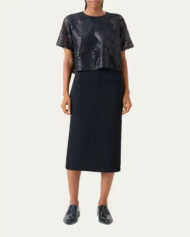 Akris Wool Crepe Midi Pencil Skirt | Thumbnail 2 Akris Wool Crepe Midi Pencil Skirt | Thumbnail 2