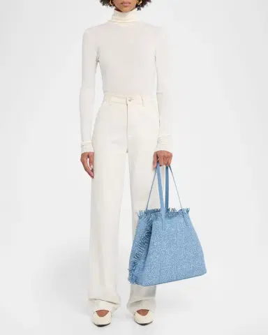 Akris Ai Medium Fringed Woven Tote Bag | Thumbnail 6