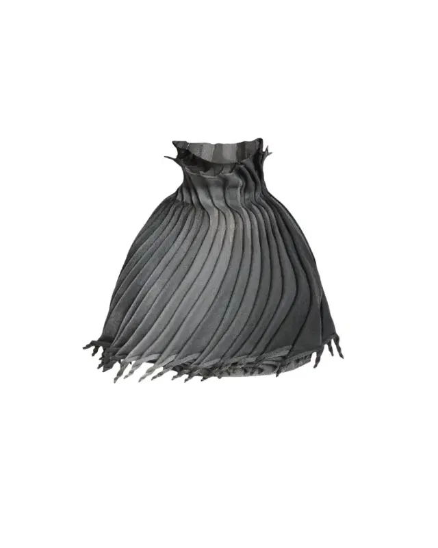 Sculptural Pleated Crop Halter Top