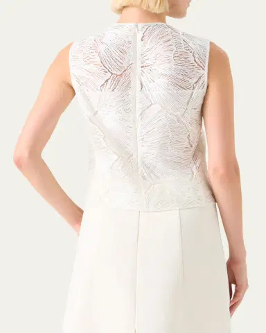 Akris Lacquered Sea Fan Lace Sleeveless Top | Thumbnail 3 Akris Lacquered Sea Fan Lace Sleeveless Top | Thumbnail 3