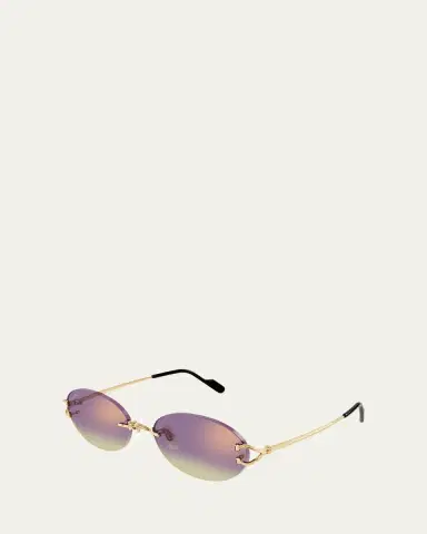 Cartier Classic C Motif Rimless Round Metal Sunglasses | Thumbnail 2 Cartier Classic C Motif Rimless Round Metal Sunglasses | Thumbnail 2