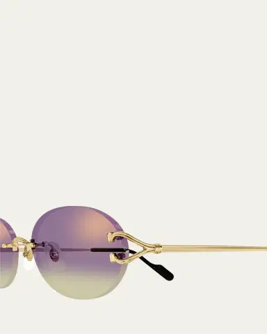 Cartier Classic C Motif Rimless Round Metal Sunglasses | Thumbnail 3 Cartier Classic C Motif Rimless Round Metal Sunglasses | Thumbnail 3