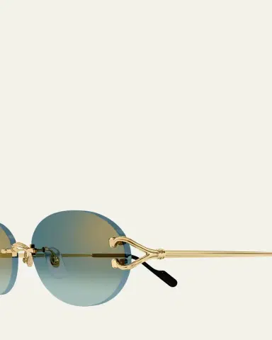 Cartier Décor C de 55mm Metal Oval Sunglasses | Thumbnail 3