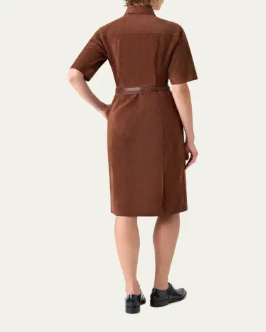 Akris Suede Belted Midi Shirtdress | Thumbnail 3