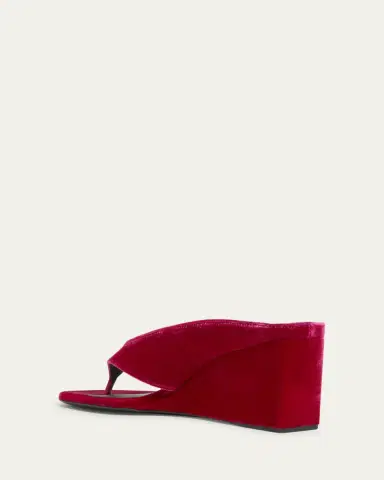 Alaïa 75mm Velvet Wedge Thong Sandals | Thumbnail 4 Alaïa 75mm Velvet Wedge Thong Sandals | Thumbnail 4