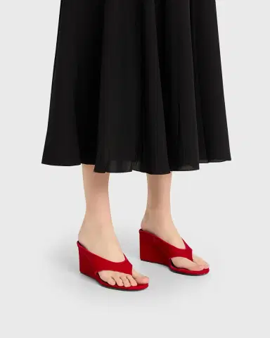 Alaïa 75mm Velvet Wedge Thong Sandals | Thumbnail 6 Alaïa 75mm Velvet Wedge Thong Sandals | Thumbnail 6