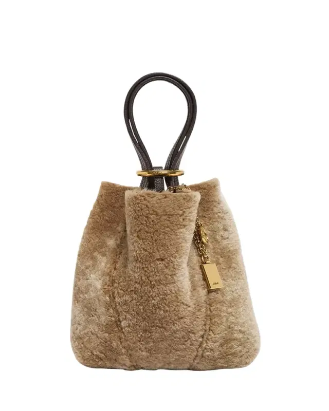 Spin Mini Shearling Bucket Bag