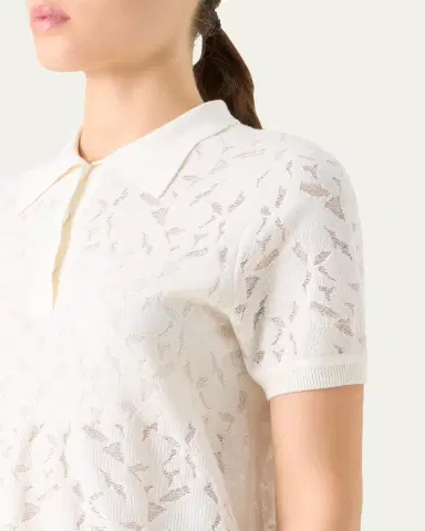 Akris Whitecaps Jacquard Short-Sleeve Polo Shirt | Thumbnail 5 Akris Whitecaps Jacquard Short-Sleeve Polo Shirt | Thumbnail 5