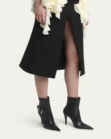 Alexander McQueen Heron Buckle Leather Ankle Booties | Thumbnail 2 Alexander McQueen Heron Buckle Leather Ankle Booties | Thumbnail 2