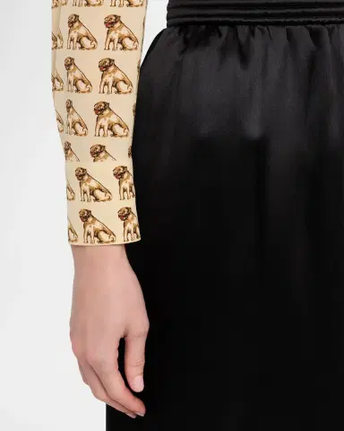 Valentino Garavani Ribbon Ruffle Hem Double Satin Skirt | Thumbnail 17
