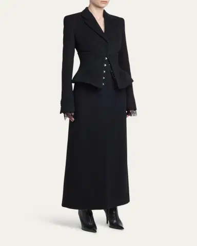 Alexander McQueen Long Corset Wool-Cashmere Coat | Thumbnail 4 Alexander McQueen Long Corset Wool-Cashmere Coat | Thumbnail 4