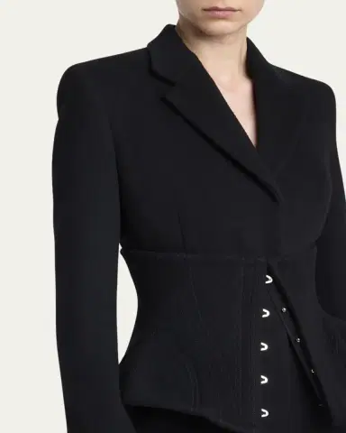 Alexander McQueen Long Corset Wool-Cashmere Coat | Thumbnail 5 Alexander McQueen Long Corset Wool-Cashmere Coat | Thumbnail 5