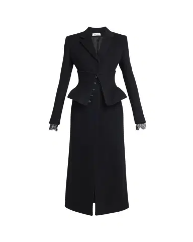 Alexander McQueen Long Corset Wool-Cashmere Coat | Thumbnail 1 Alexander McQueen Long Corset Wool-Cashmere Coat | Thumbnail 1