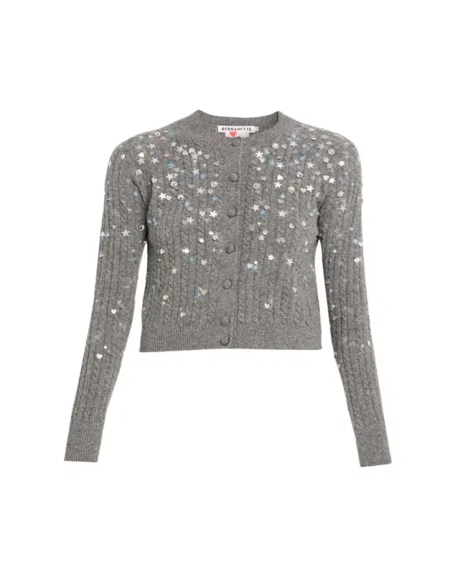 Gilberte Stardust Cable-Knit Cardigan