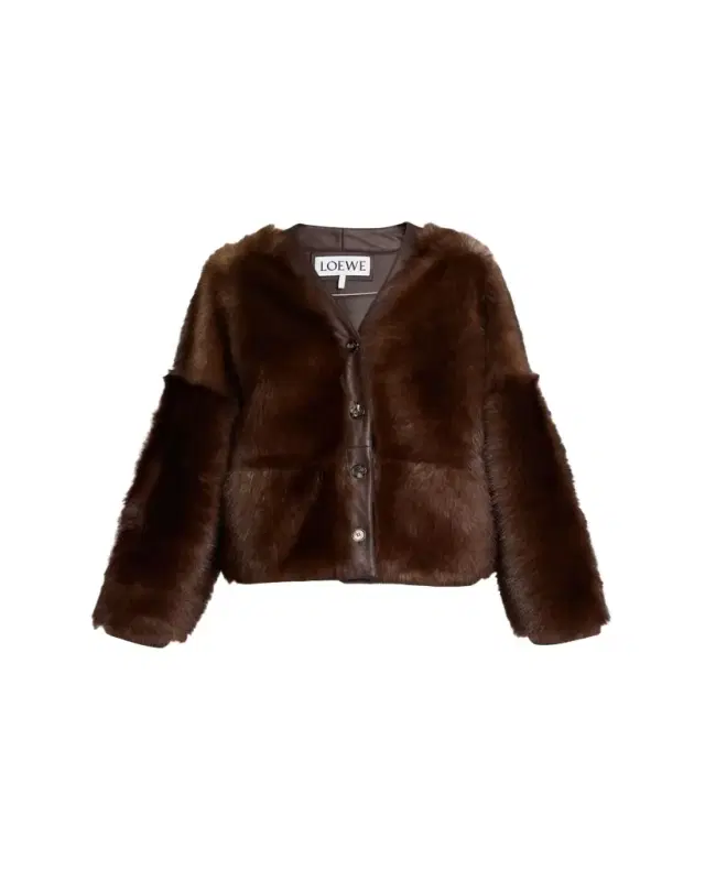 Lamb Shearling V-Neck Cardigan