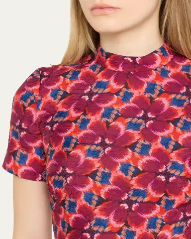 Saloni Draped Floral Mini Dress | Thumbnail 3 Saloni Draped Floral Mini Dress | Thumbnail 3