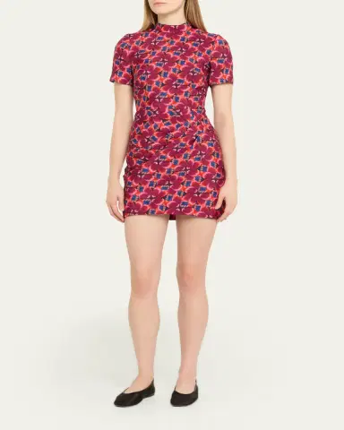 Saloni Draped Floral Mini Dress | Thumbnail 4 Saloni Draped Floral Mini Dress | Thumbnail 4