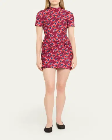 Saloni Draped Floral Mini Dress | Thumbnail 5 Saloni Draped Floral Mini Dress | Thumbnail 5