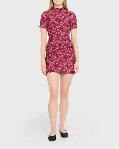 Saloni Draped Floral Mini Dress | Thumbnail 6 Saloni Draped Floral Mini Dress | Thumbnail 6